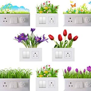 Flower Power Switch: Radiant Floral Decals for Light Switches – Set of Wall Adornments